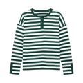 NOV STRIPED HENLEY GREEN