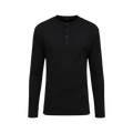 SEIJIN LONG SLEEVE HENLEY BLACK