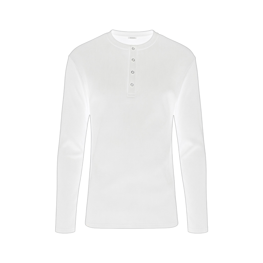 SEIJIN LONG SLEEVE HENLEY WHITE