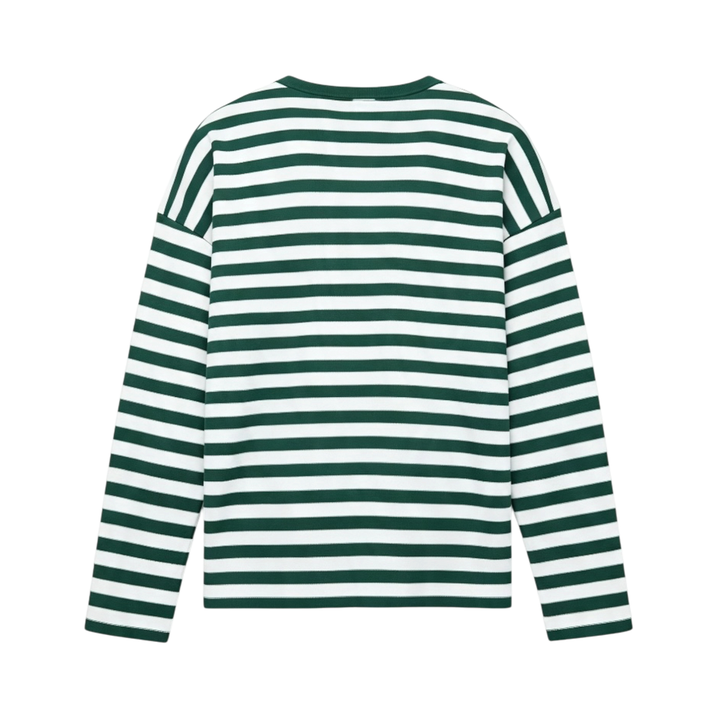 NOV STRIPED HENLEY GREEN