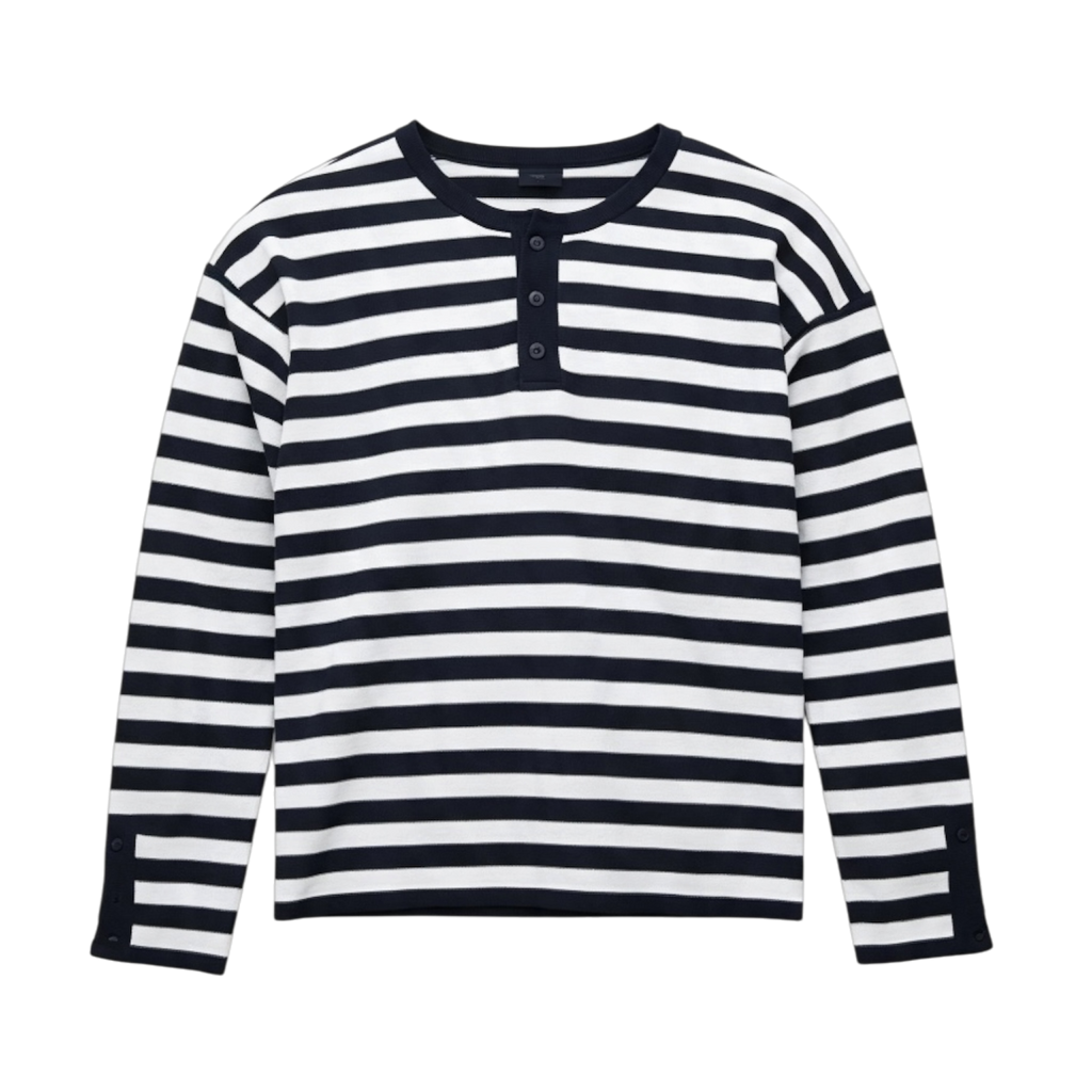 NOV STRIPED HENLEY NAVY